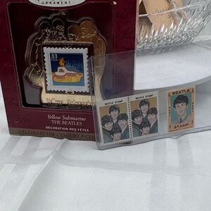 The Beatles yellow submarine hallmark keepsake ornament NIB 1999+3 stamps